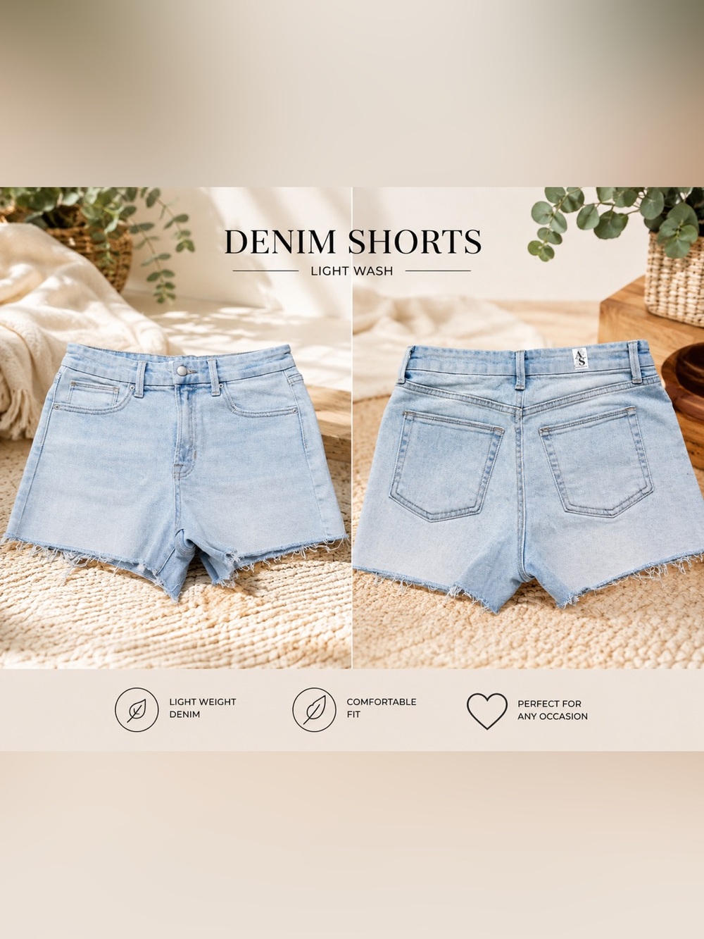 ✨ Altar'd State Light Wash High Rise Denim Shorts ✨
